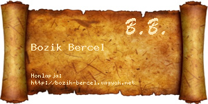 Bozik Bercel névjegykártya